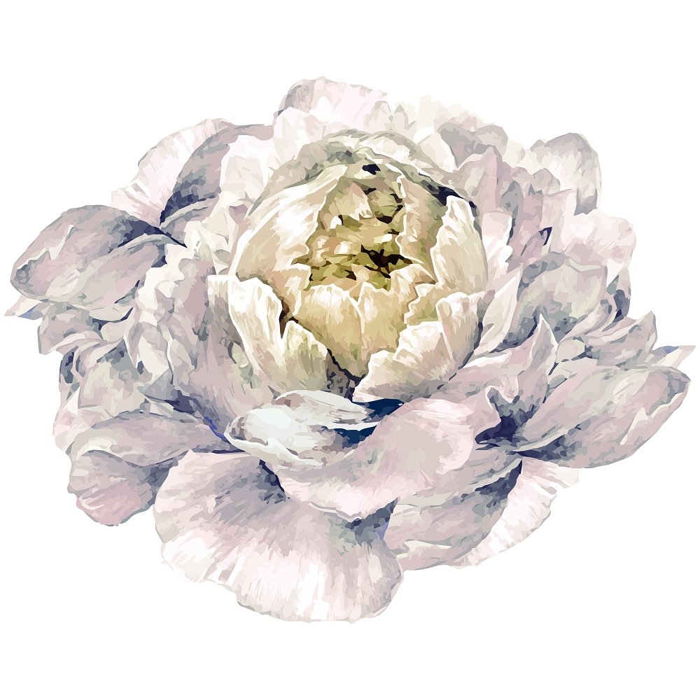 White Peony Fabric Panel Variation 3