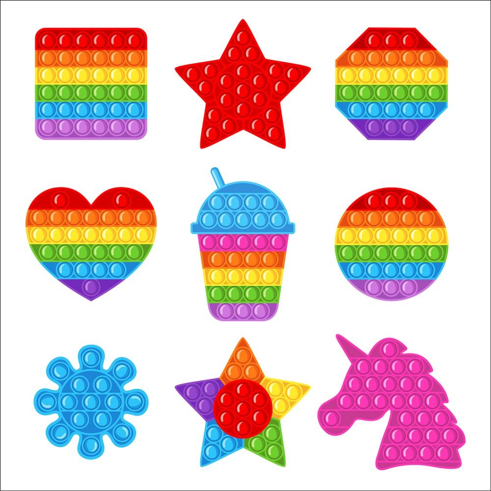 Assorted Pop It Toys Fabric Panel