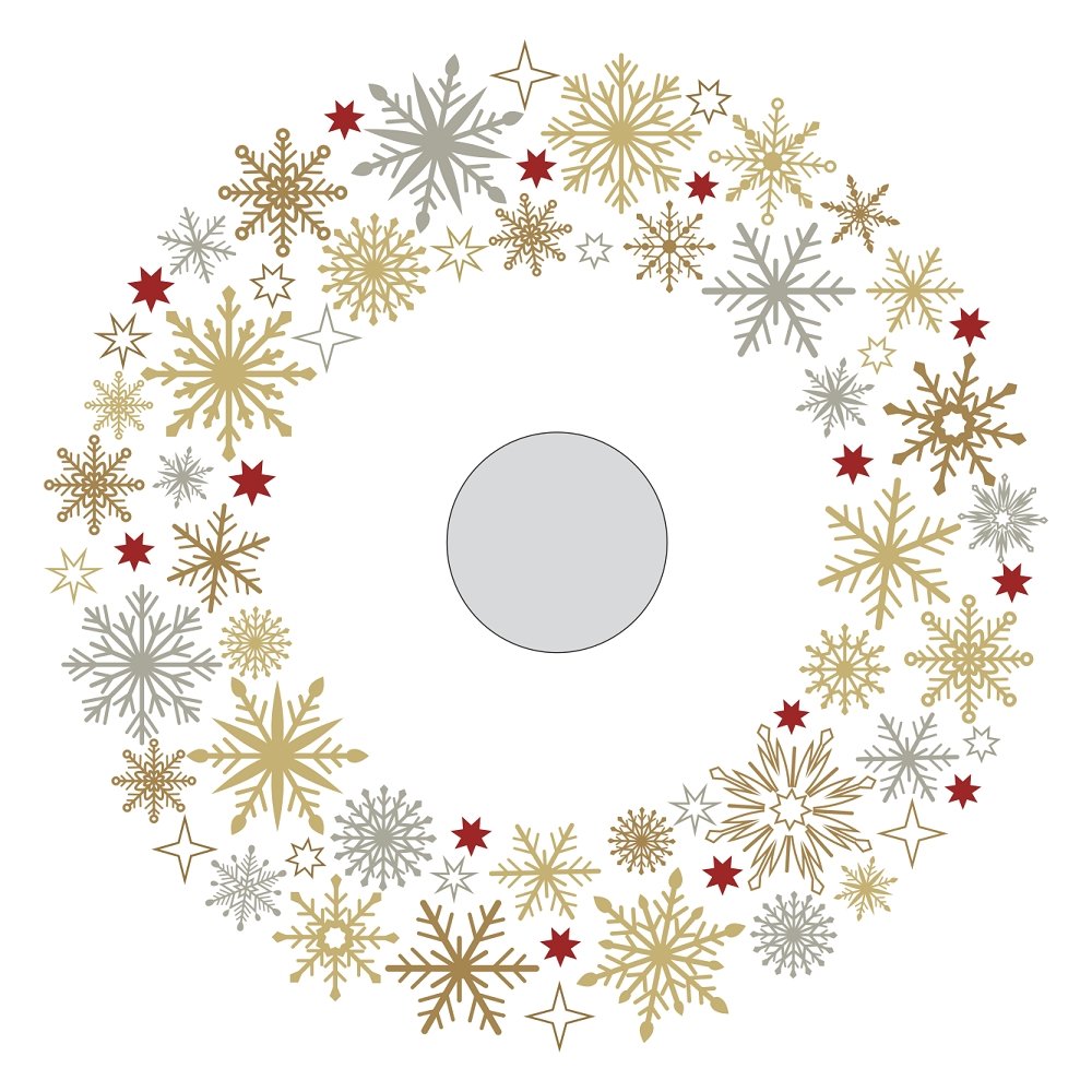 Assorted Snowflakes Tree Skirt Fabric Panel