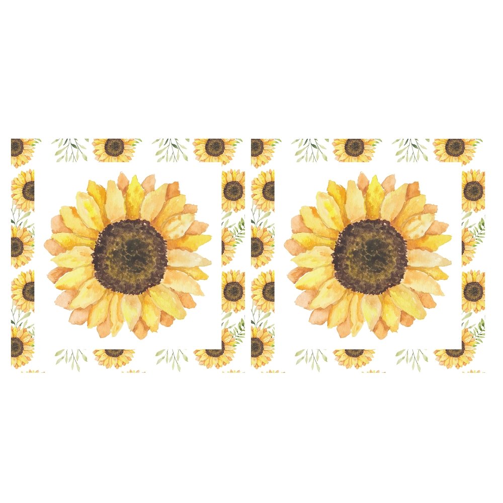 Watercolor Sunflower Pillow Panels