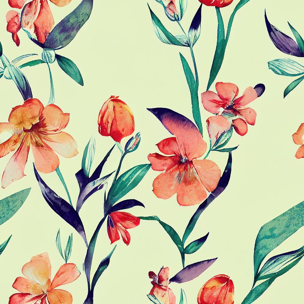 Watercolor Vintage Floral Pattern #2 Fabric