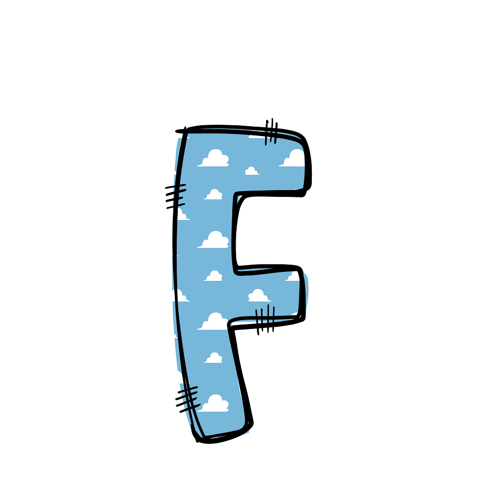 Western Cowboy ''F'' Clouds Fabric Panel