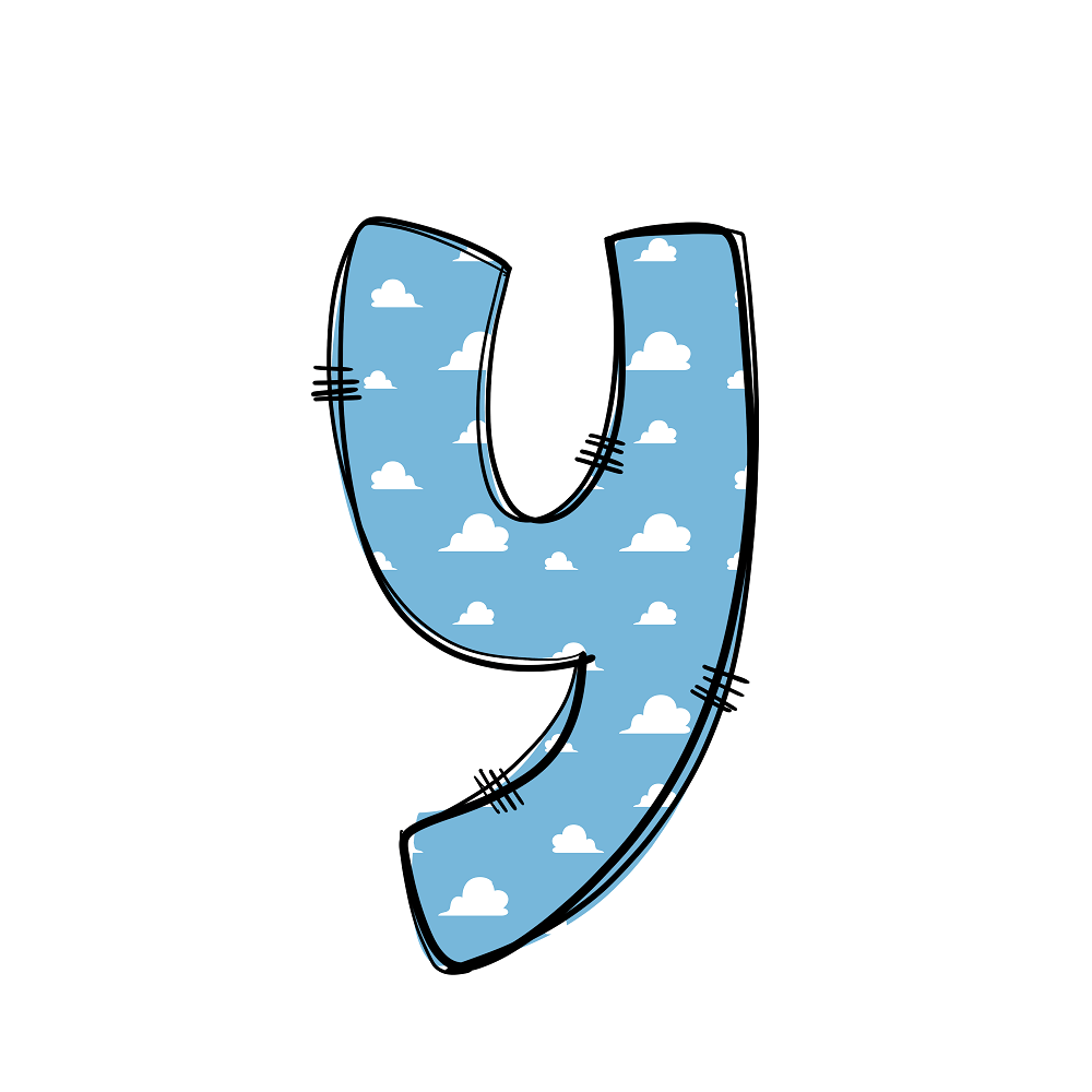 Western Cowboy ''Y'' Clouds Fabric Panel