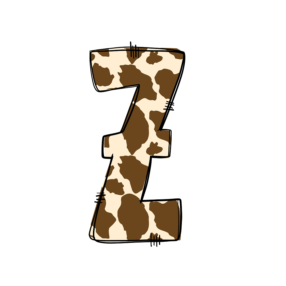 Western Cowboy ''Z'' Cow Print Fabric Panel