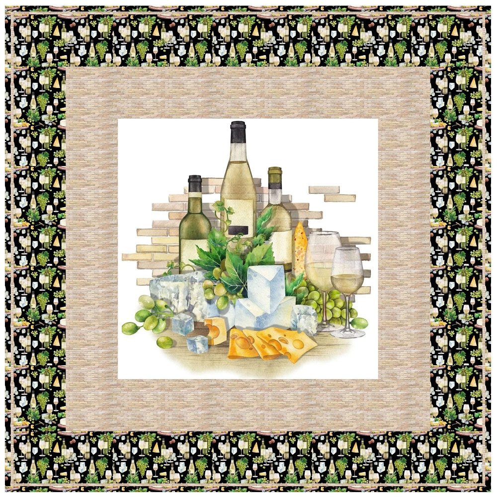 White Wine Party Wall Hanging 42" x 42"