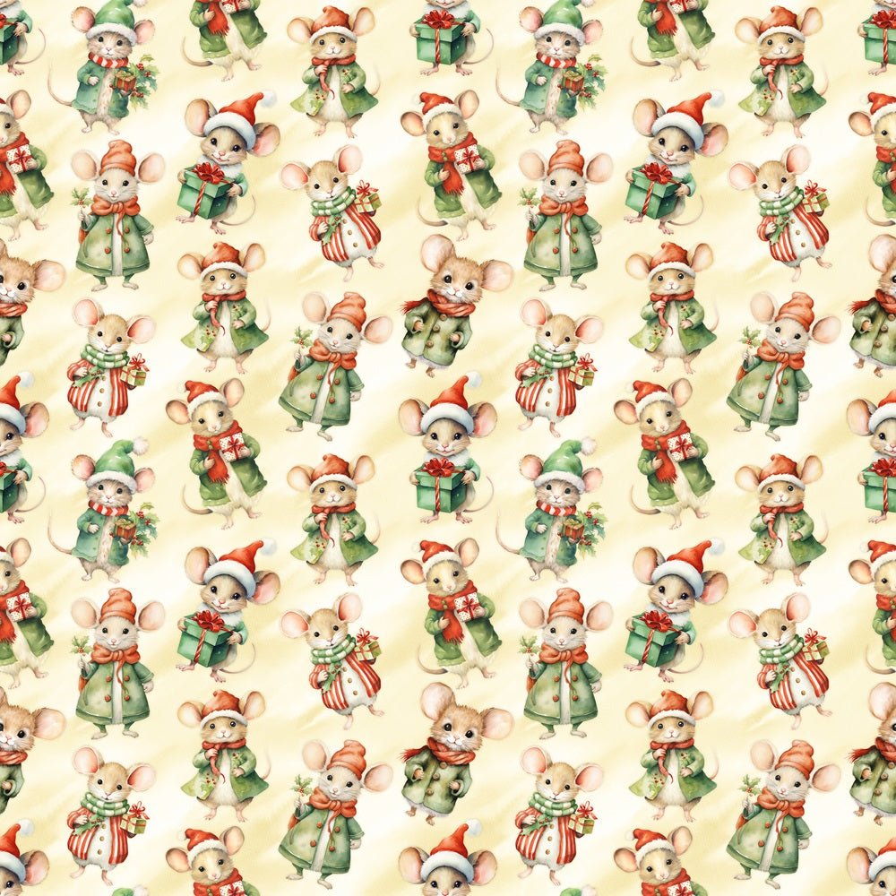 Christmas Mice & Presents Fabric