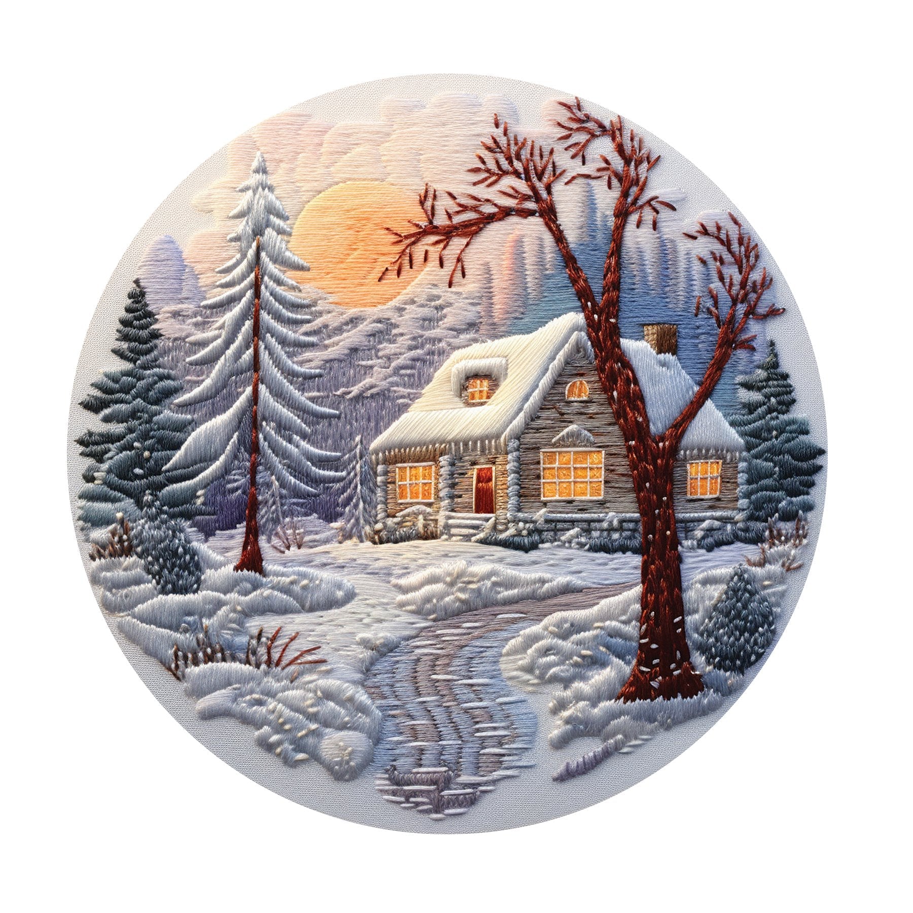 Christmas Ornaments House #4 Fabric Panel