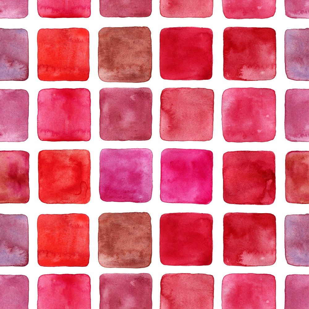 Watercolor Squares Fabric - Shades of Pink