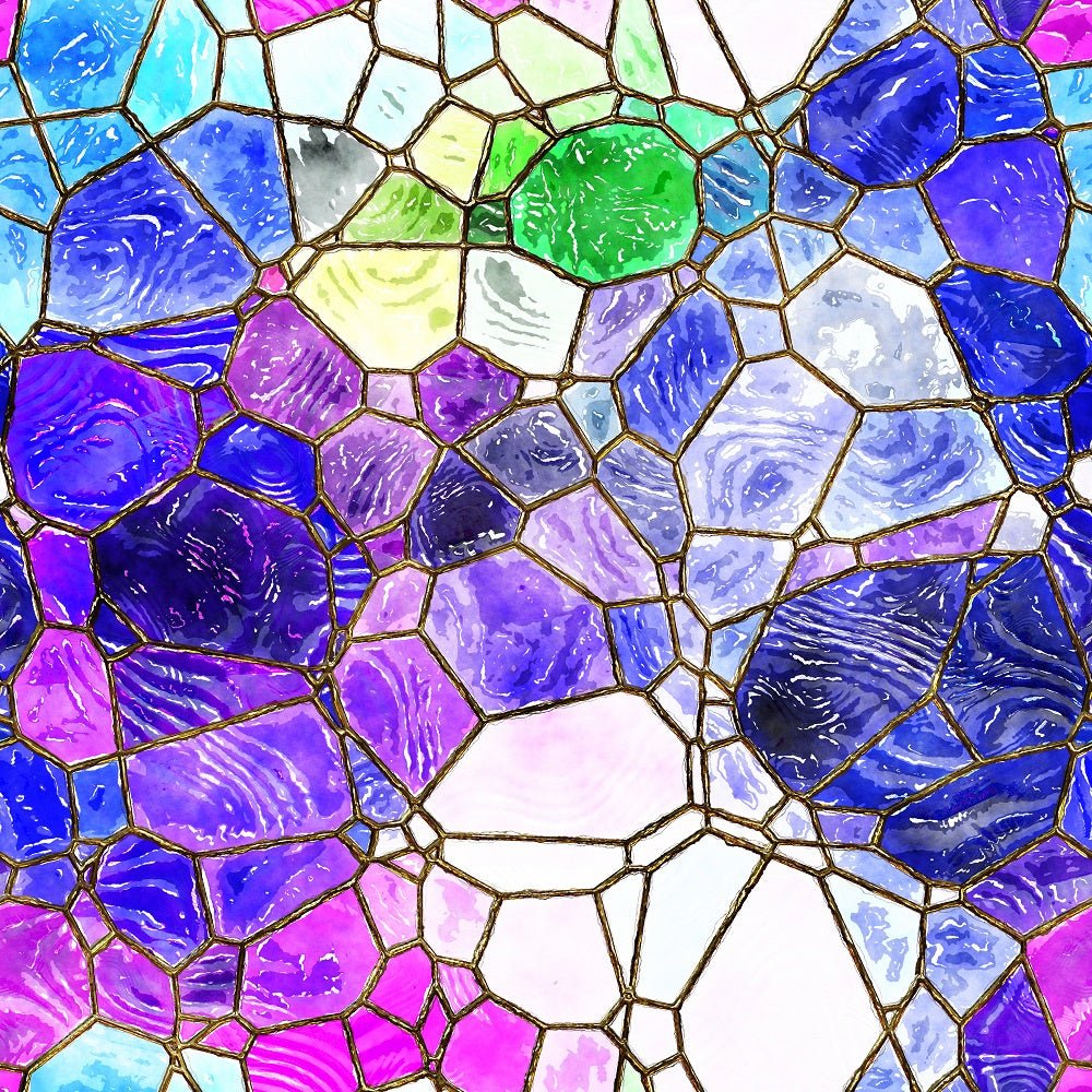 Watercolor Stained Glass #2 Fabric