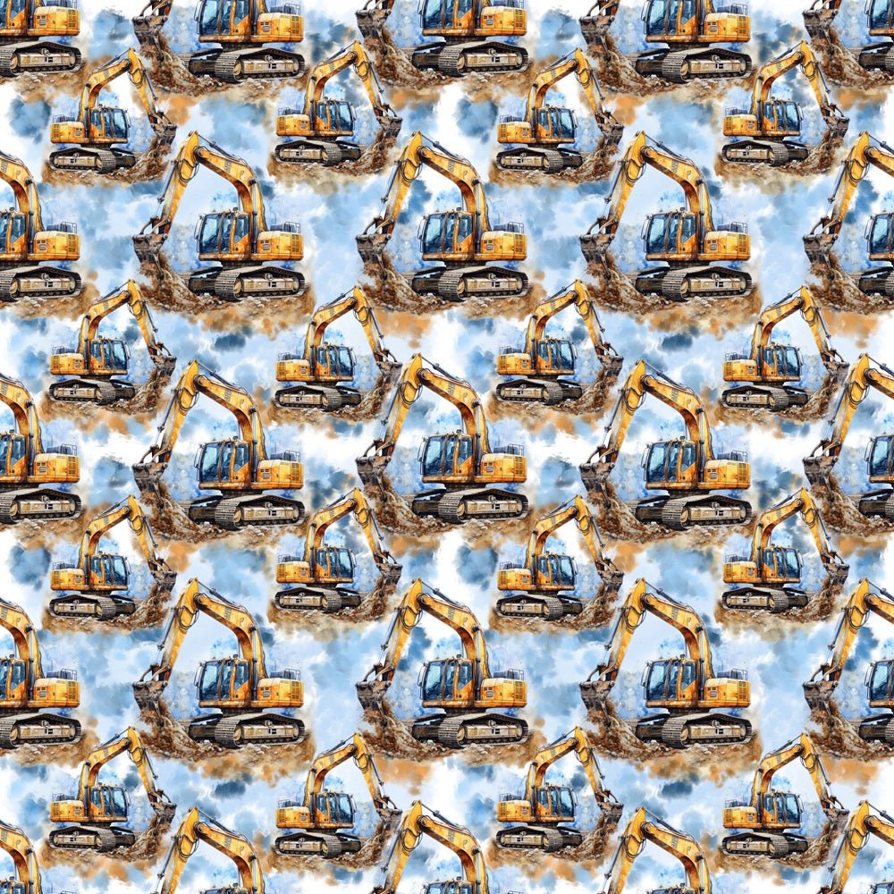 Watercolor Machinery Fabric