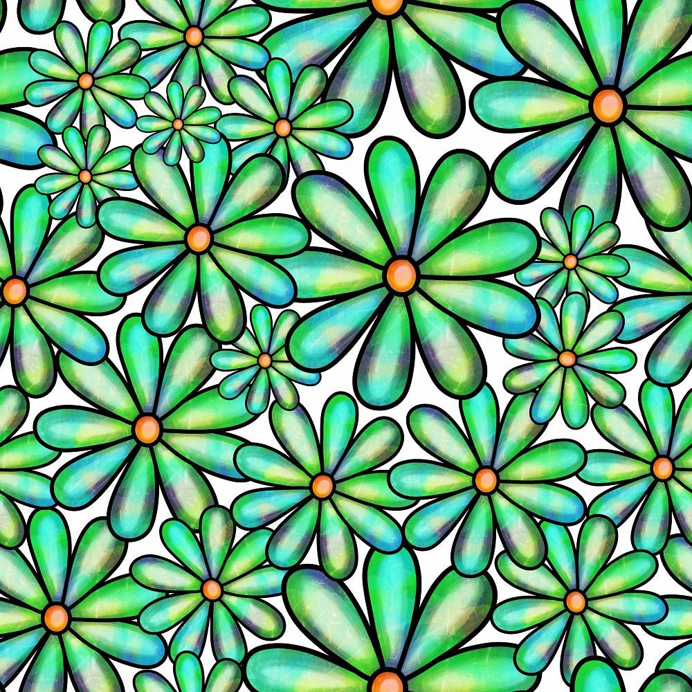 Watercolor Packed Floral Collage #8 Fabric