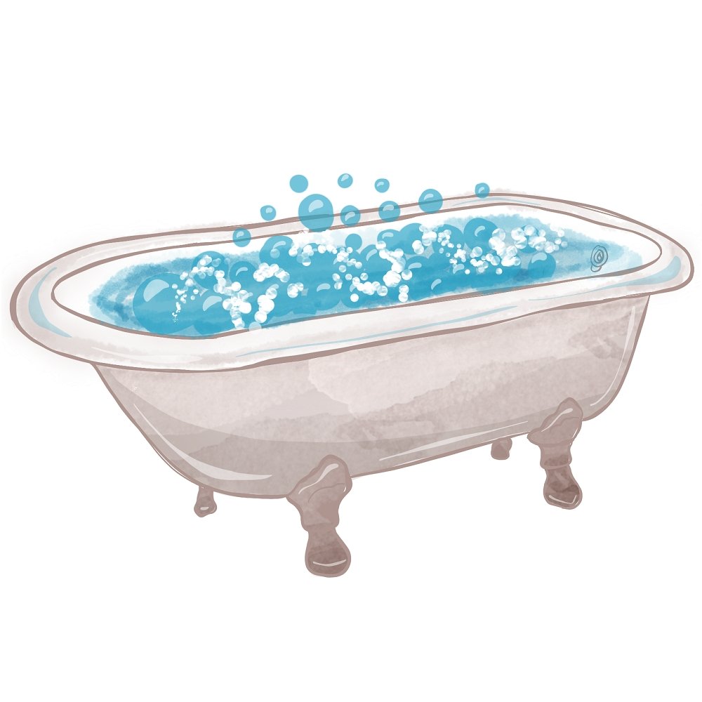 Watercolor Rubber Ducks Bathtub Fabric Panel