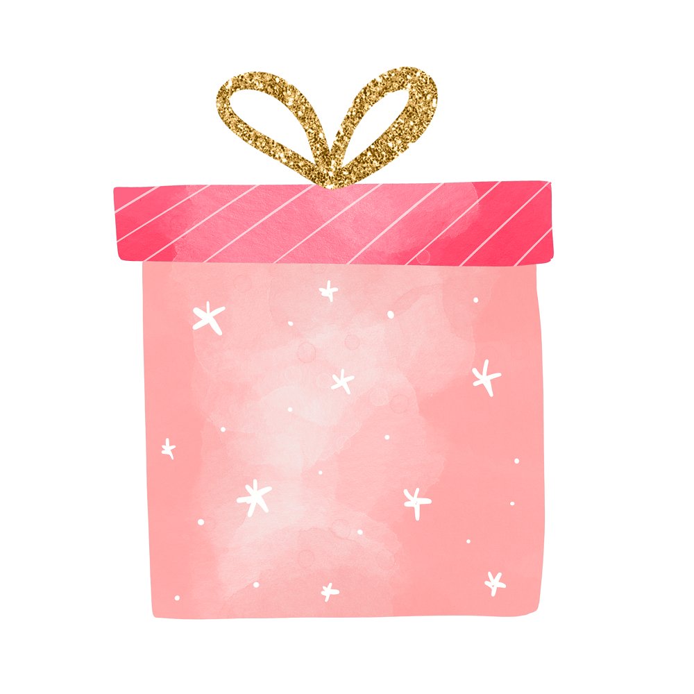 Christmas Dino Present Fabric Panel - Pink