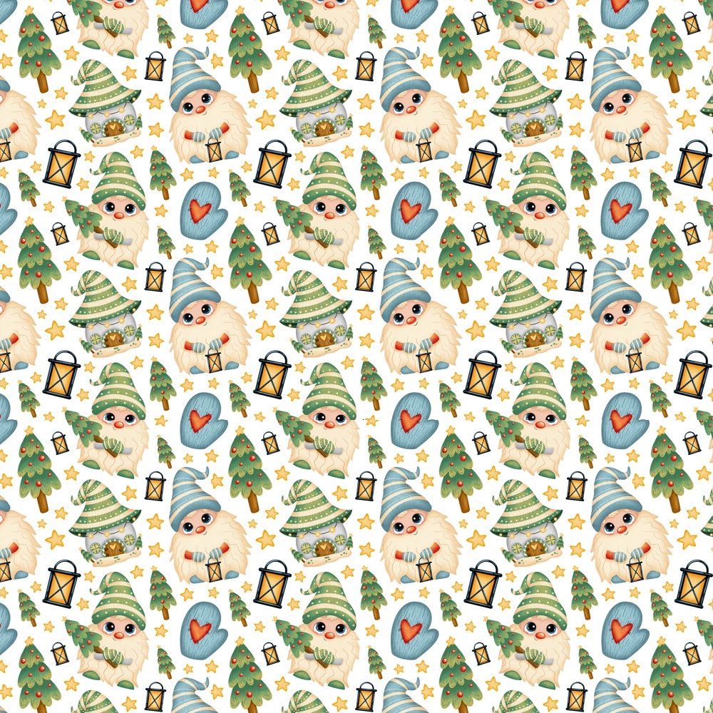 Christmas Gnomes Village Fabric - Multi