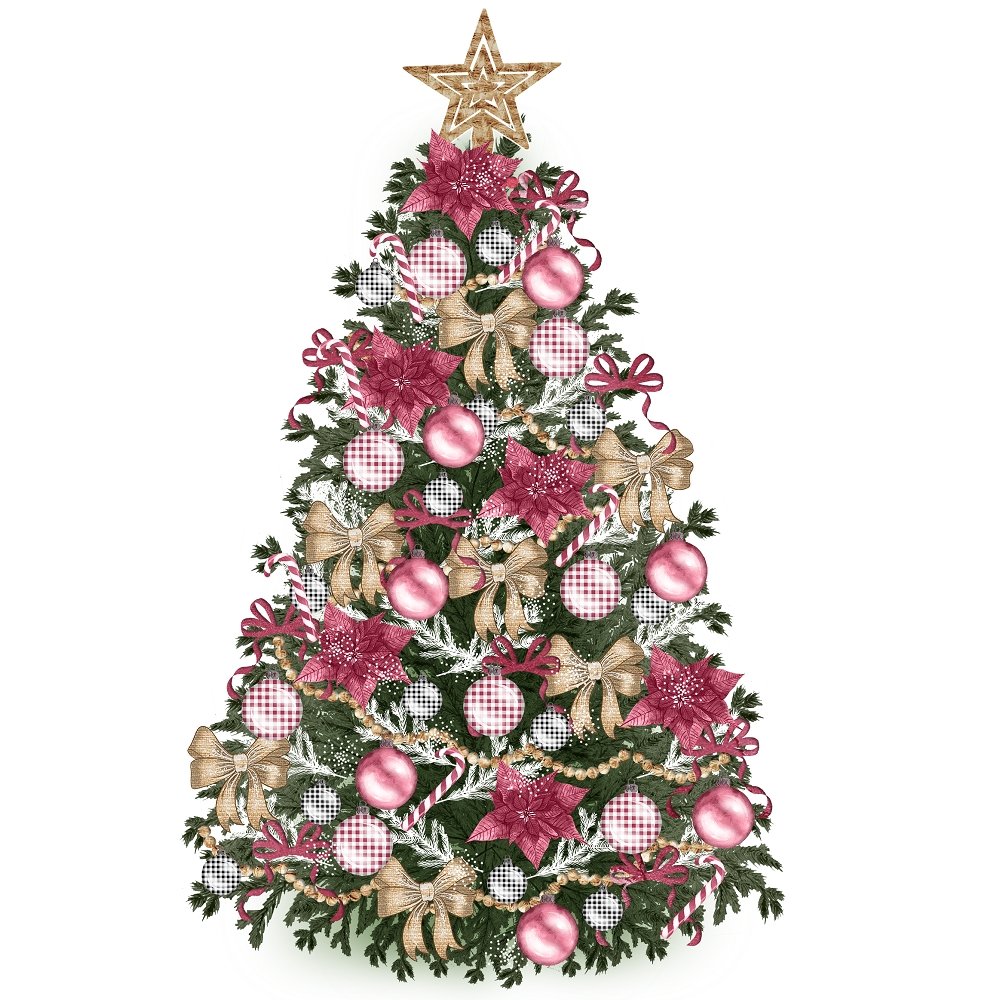 Christmas Home Christmas Tree Fabric Panel