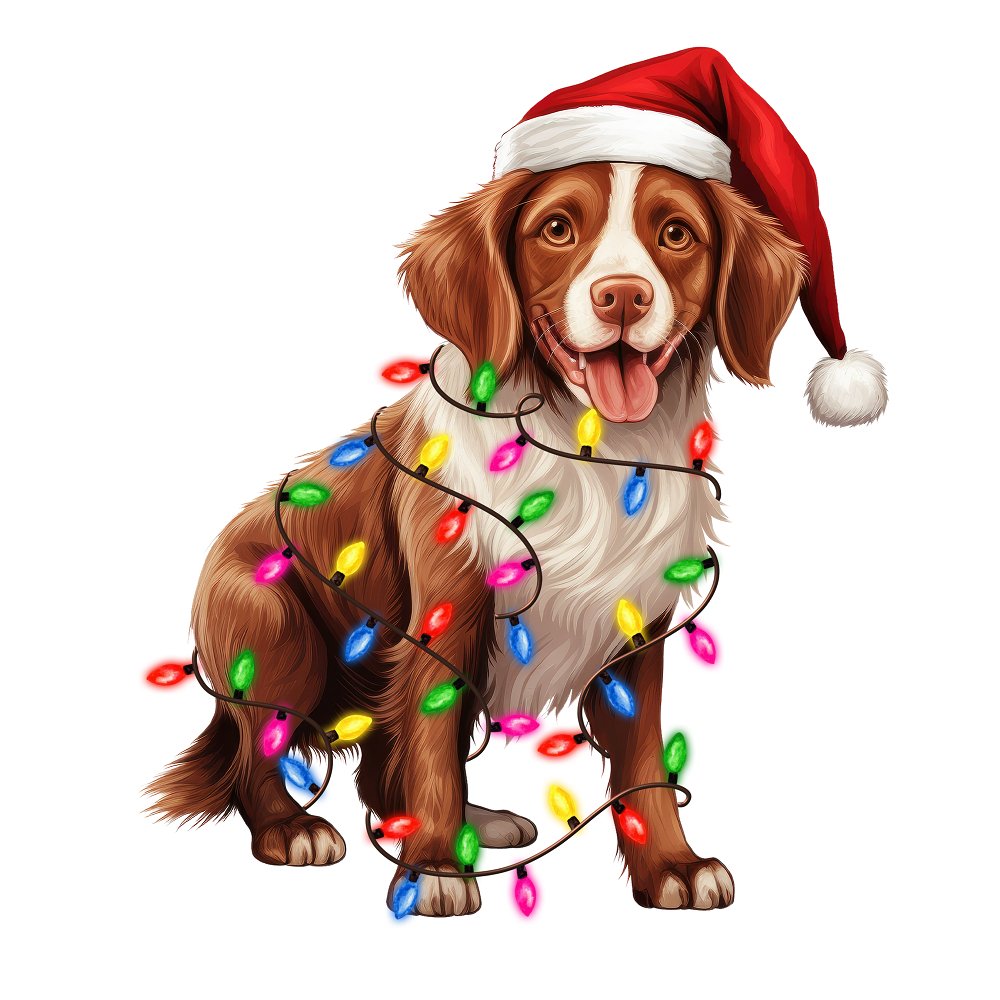 Christmas Lights & Brittany Fabric Panel