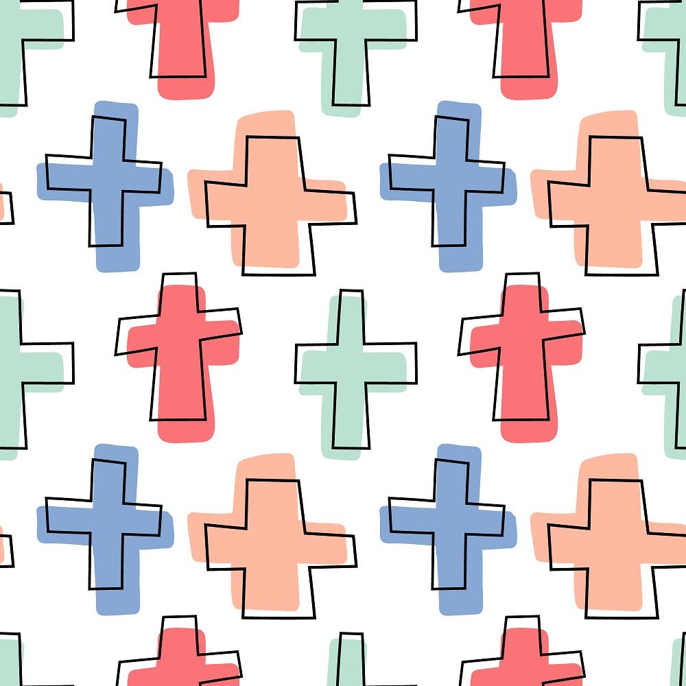 Colorful Crosses Fabric