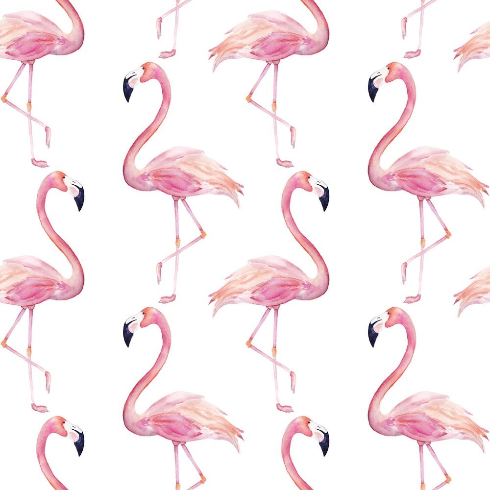 Watercolor Flamingos Fabric