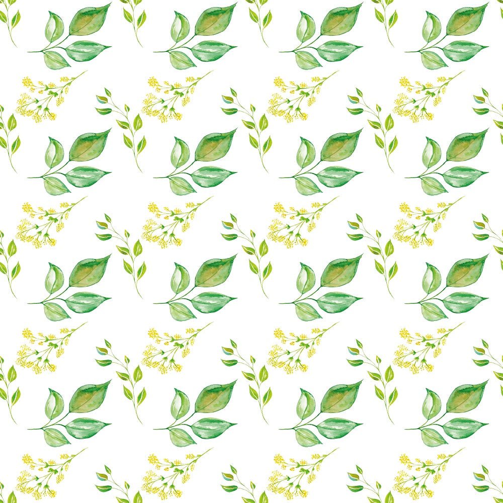 Watercolor Foliage Variation #2 Fabric - White