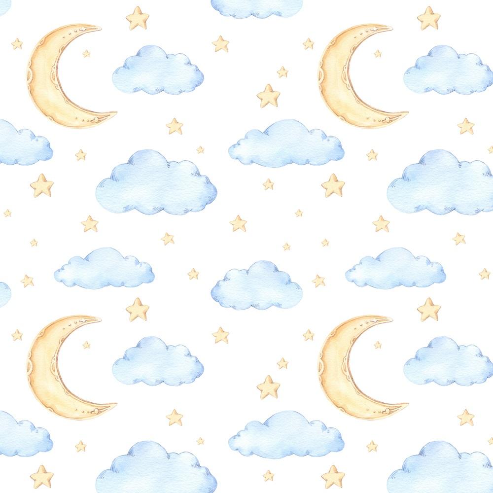 Watercolor Good Night Nursery Fabric