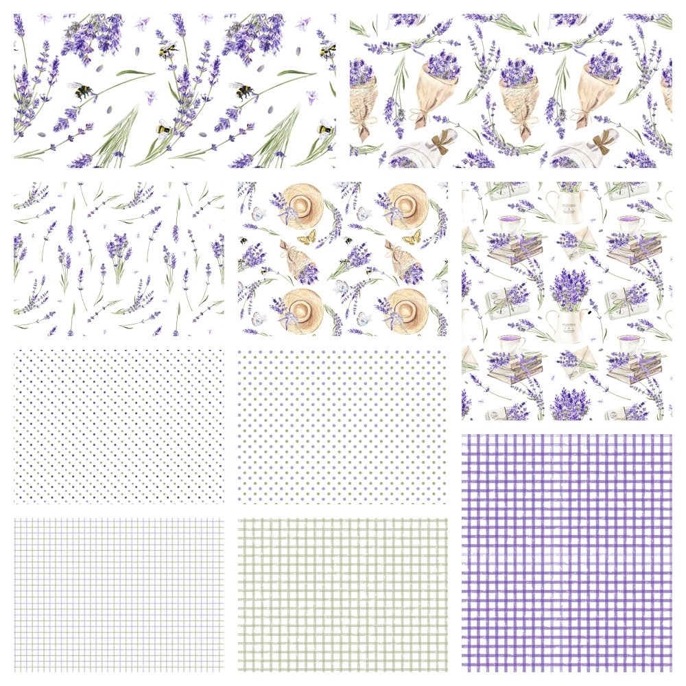 Watercolor Lavender Charm Pack - 10 Pieces
