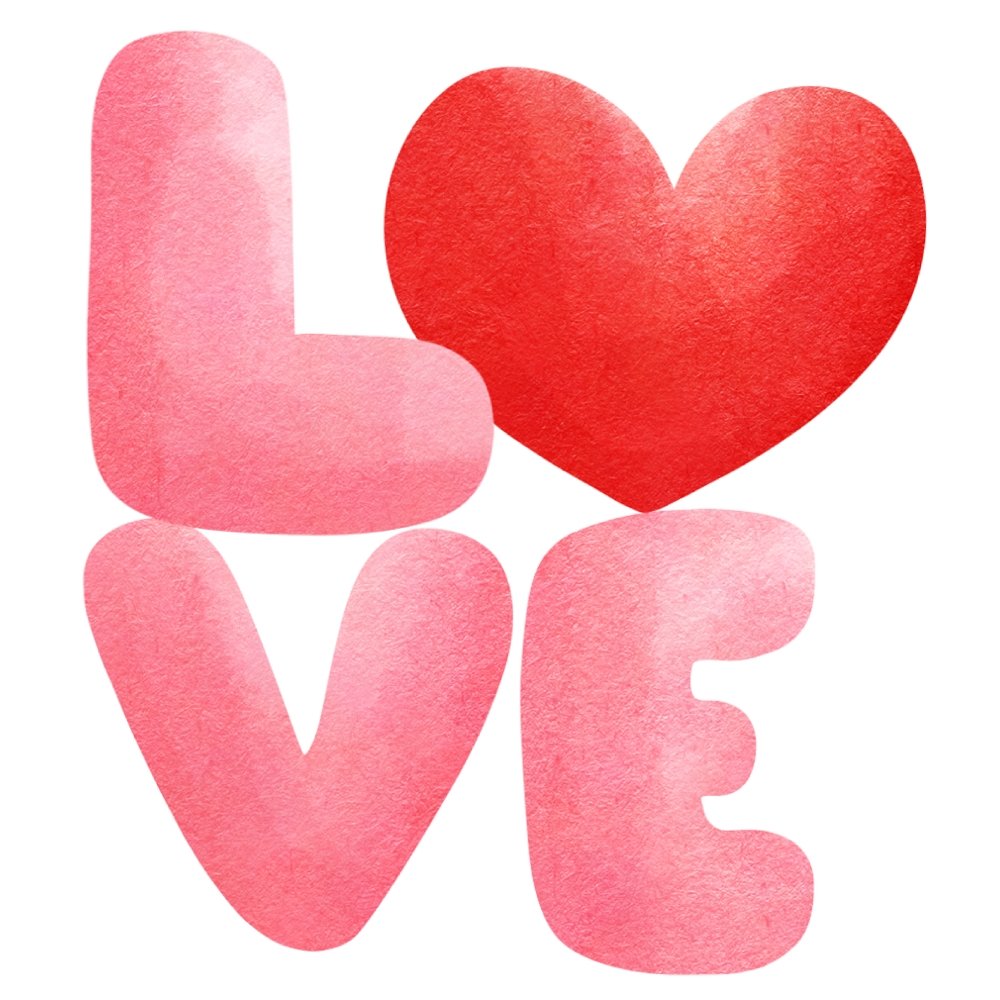 Watercolor Love Fabric Panel