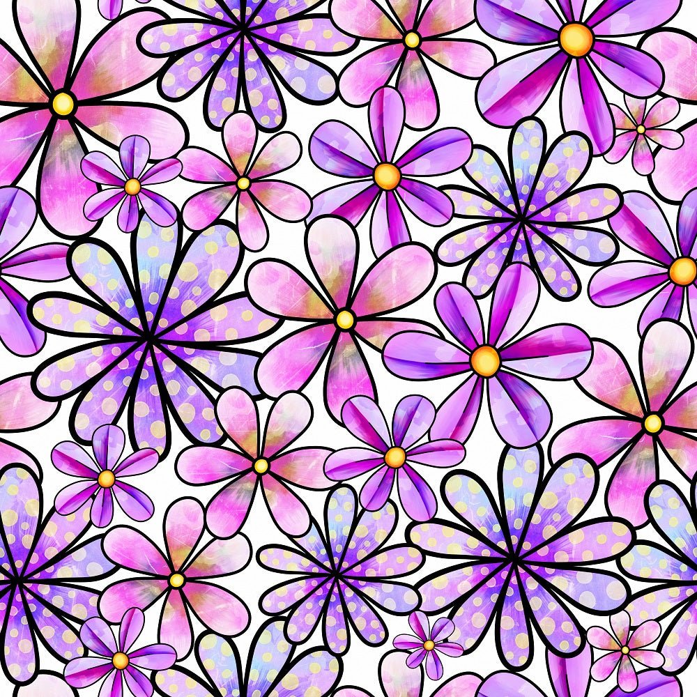 Watercolor Packed Floral Collage #3 Fabric