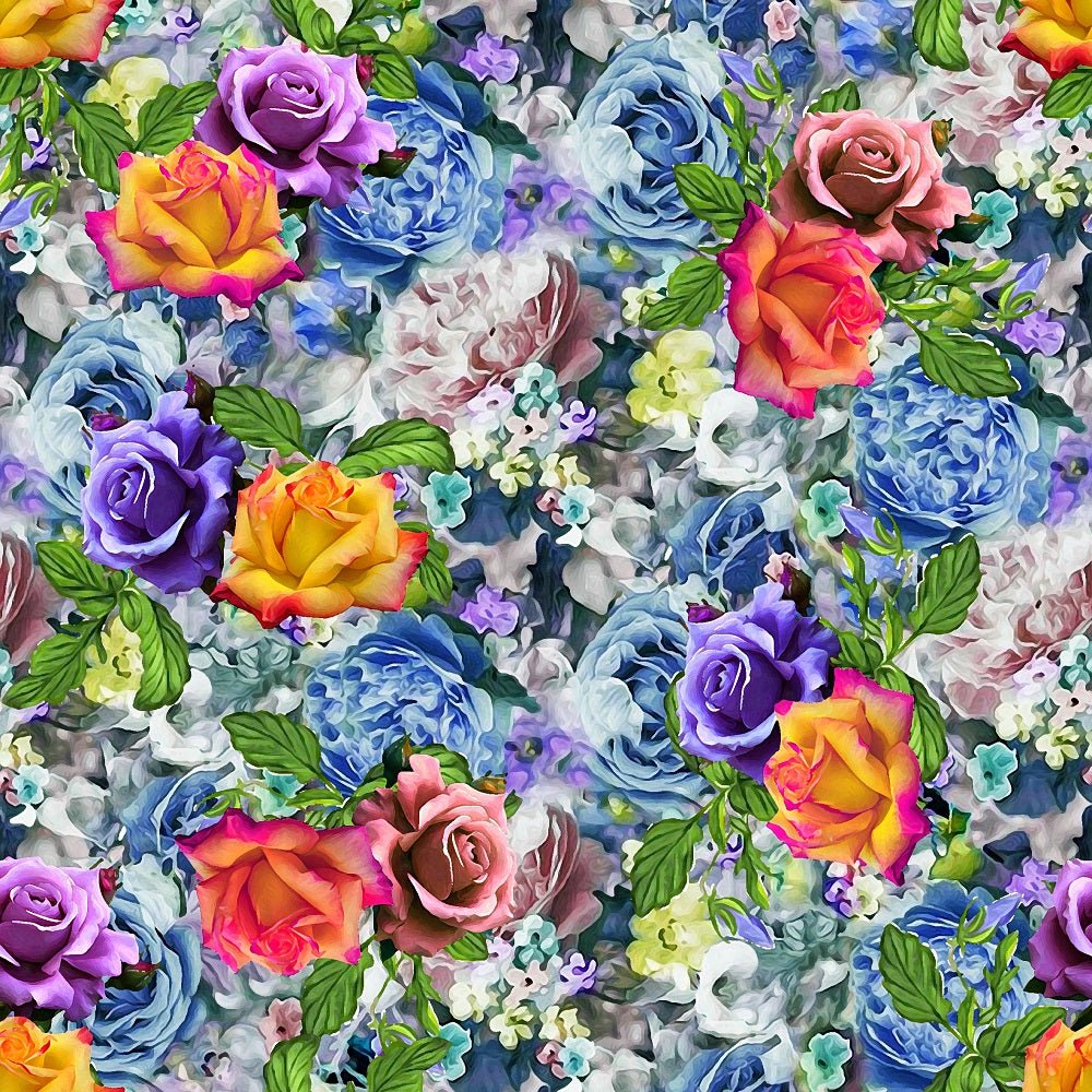 Watercolor Packed Florals Fabric - Multi
