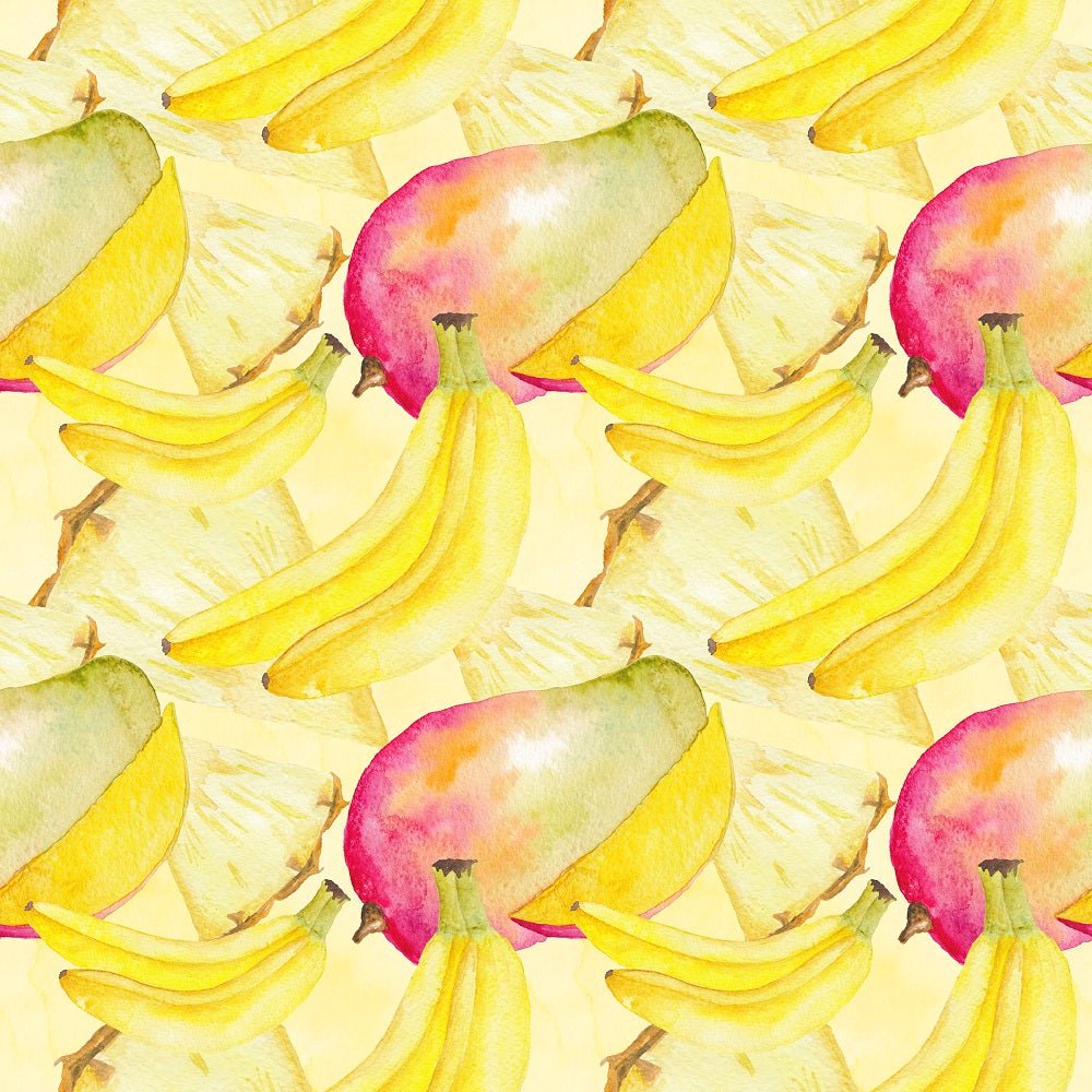 Watercolor Packed Various Fruits Fabric