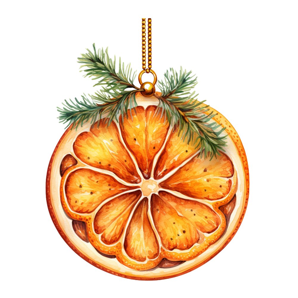 Christmas Dessert Candied Orange #1 Fabric Panel