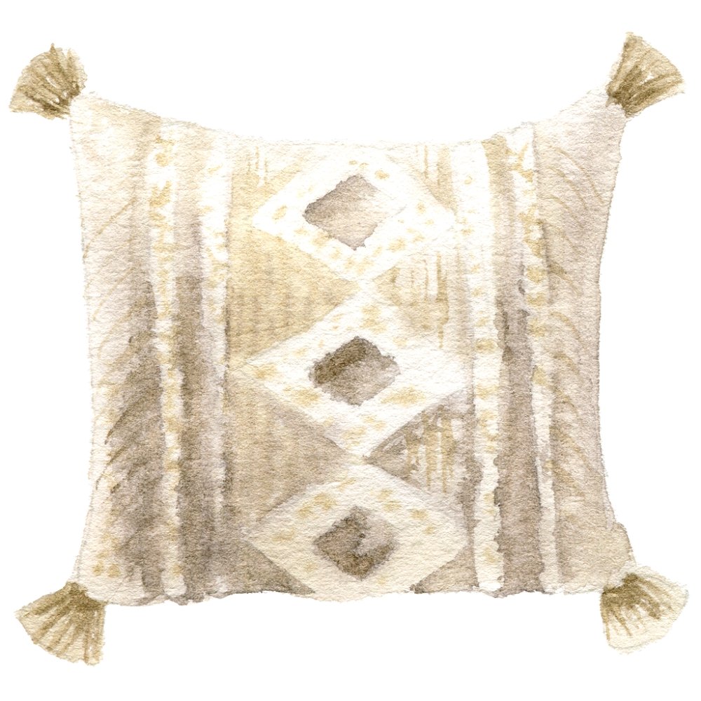 Christmas Farmhouse Gnome Tan Pillow Fabric Panel