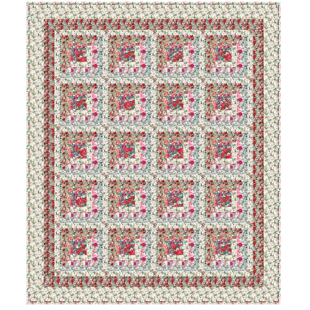 Christmas Floral Collection Quilt Kit - 71" x 84 1/2"