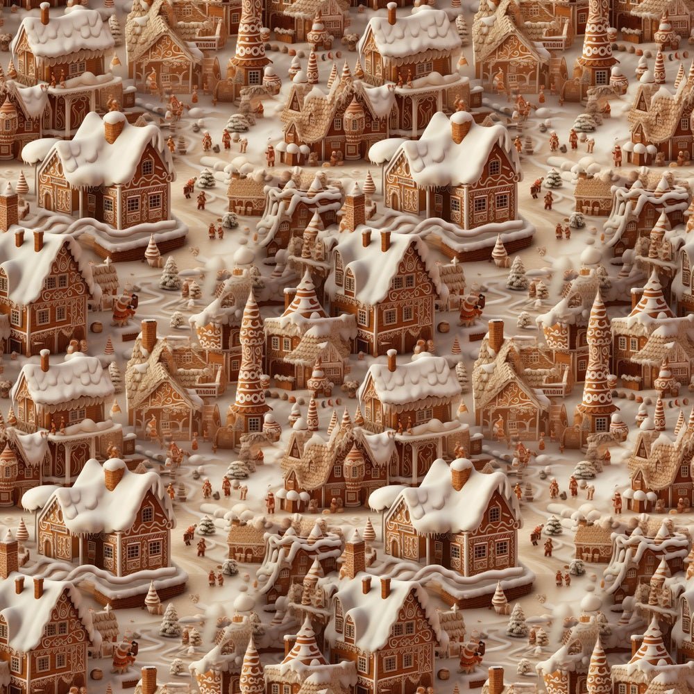 Christmas Gingerbread Village Fabric