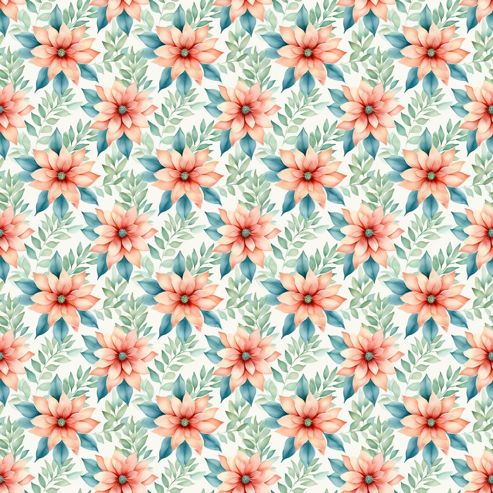 Christmas Gnome Dreams Floral Pattern #1 Fabric