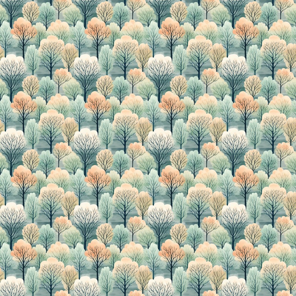 Christmas Gnome Dreams Forest Pattern #2 Fabric