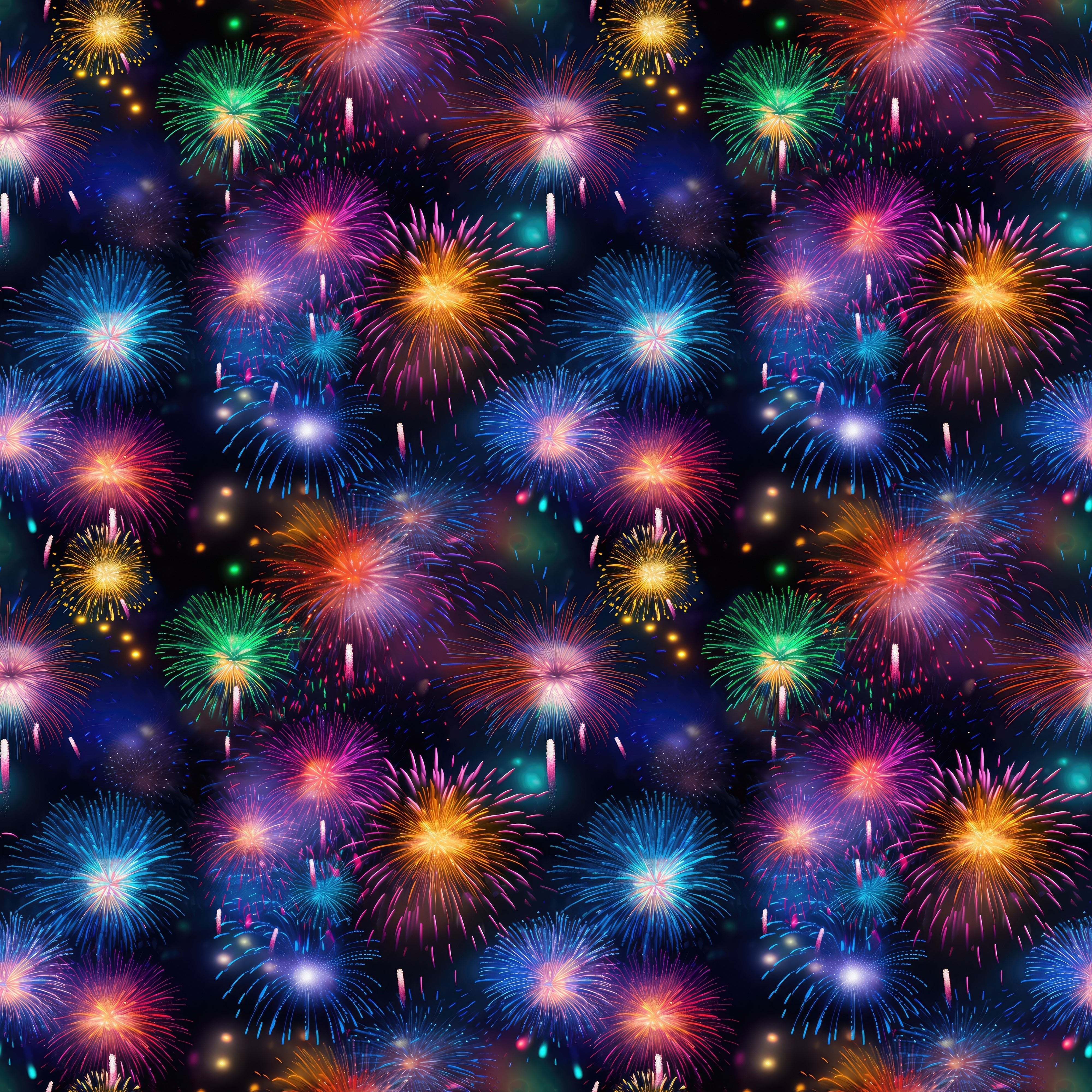 Colorful Fireworks Fabric