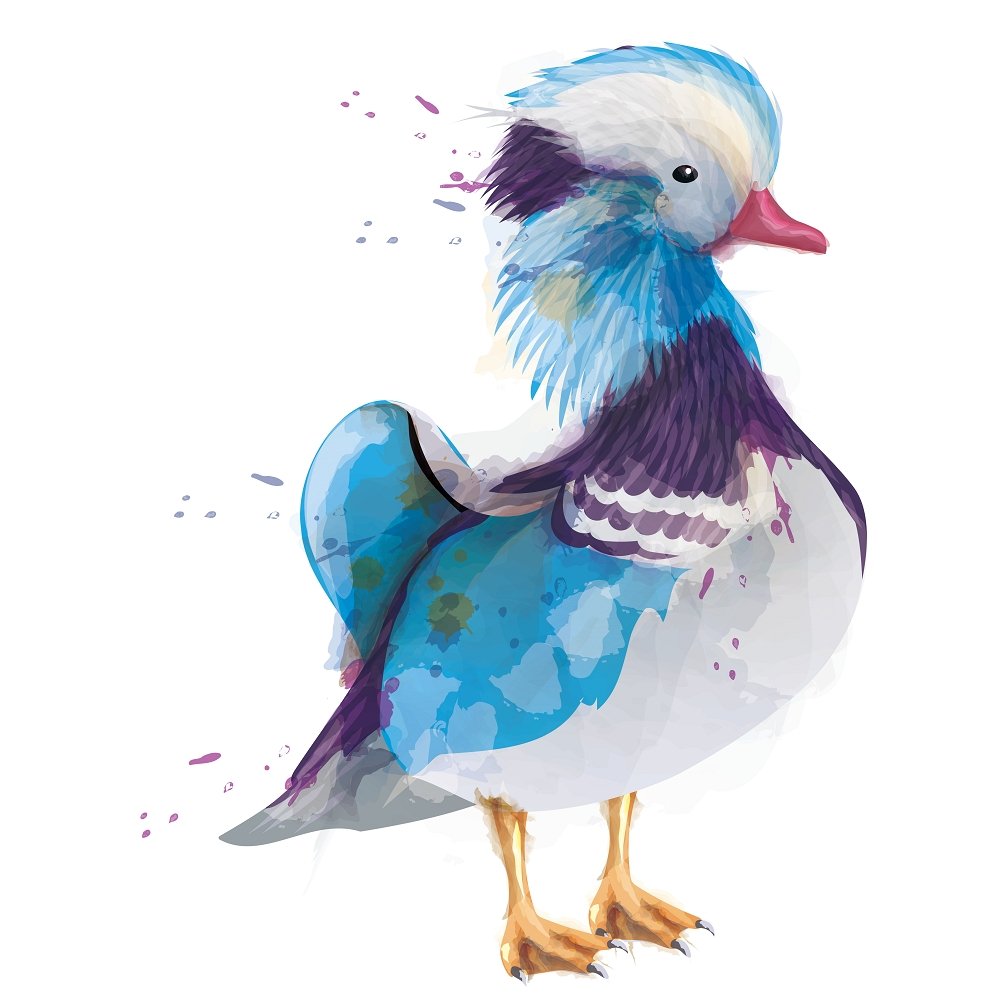 Watercolor Gosling Fabric Panel