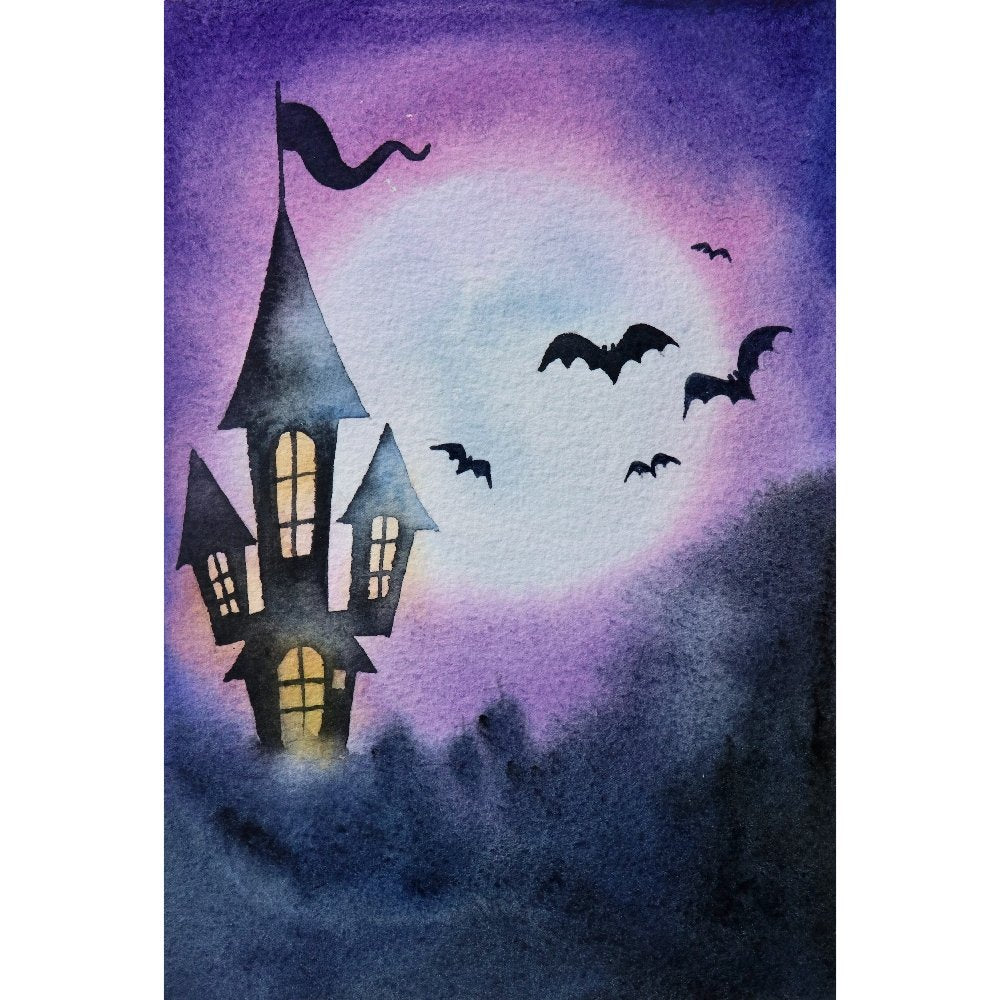 Watercolor Halloween Paintings #3 Fabric Panel