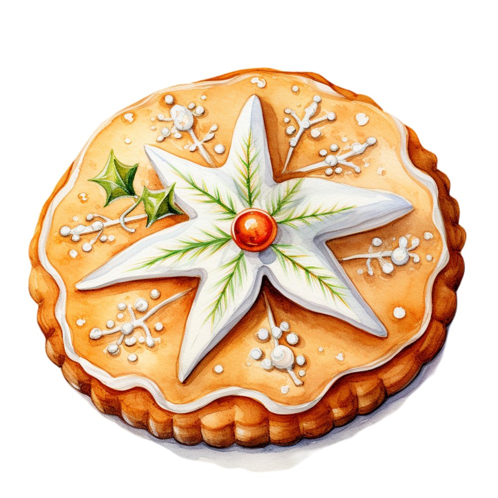 Christmas Dessert Cookie with Stars #2 Fabric Panel