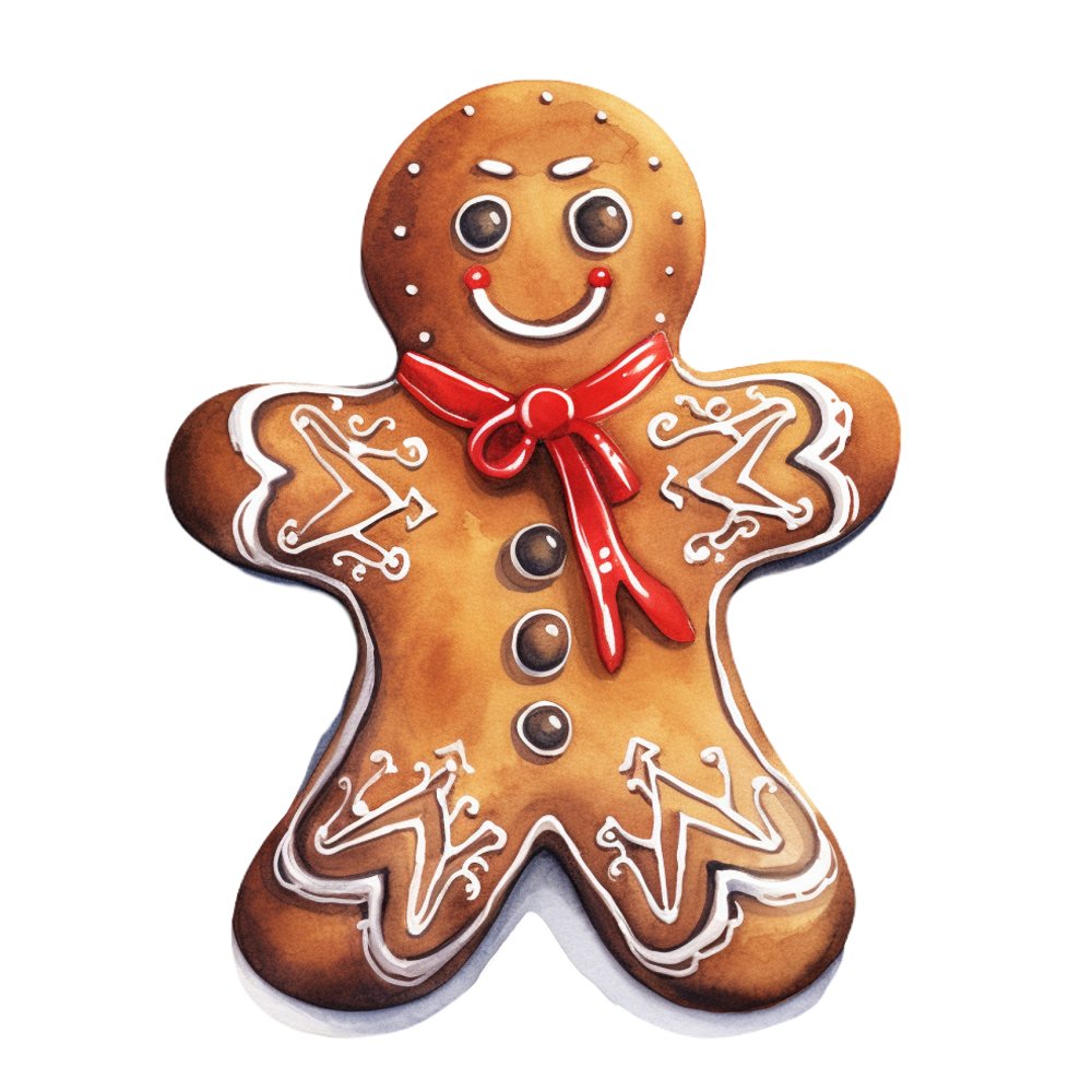 Christmas Desserts Gingerbread Man #3 Fabric Panel