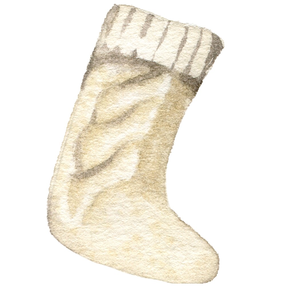 Christmas Farmhouse Gnome Tan Stocking Fabric Panel