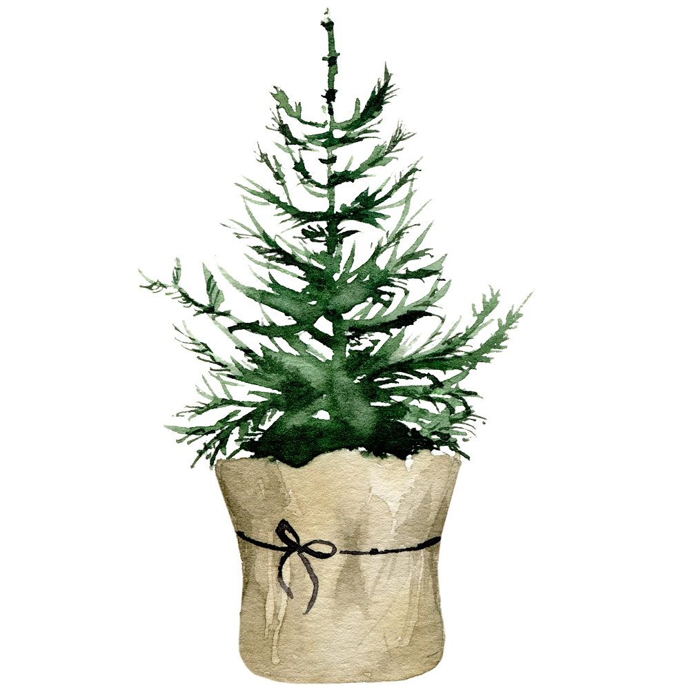 Christmas Farmhouse Gnome Tree Fabric Panel