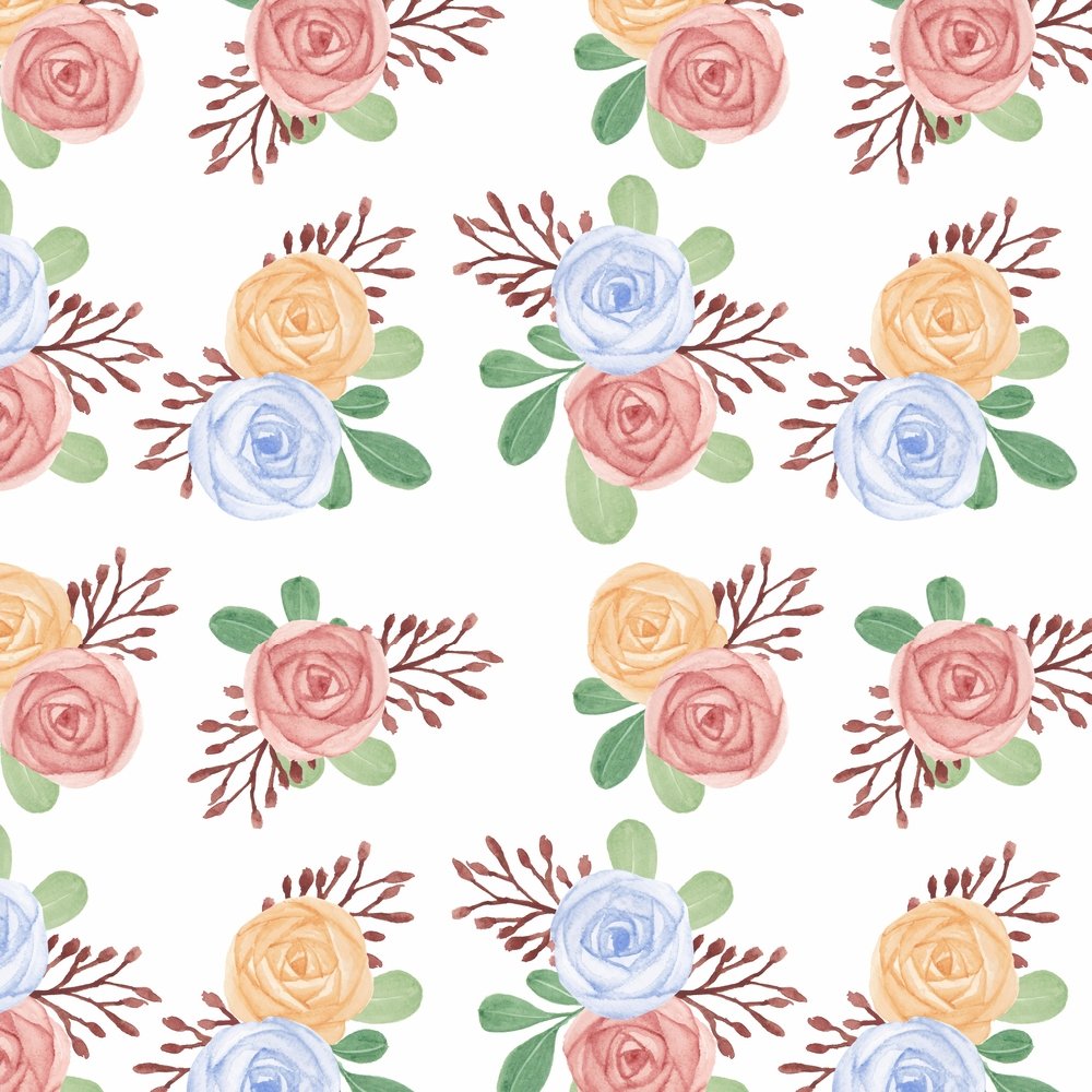Colorful Rose Fabric - Multi