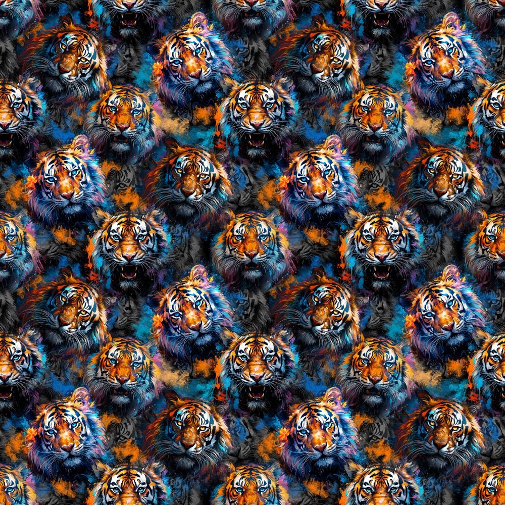 Colorful Tiger Face Fabric
