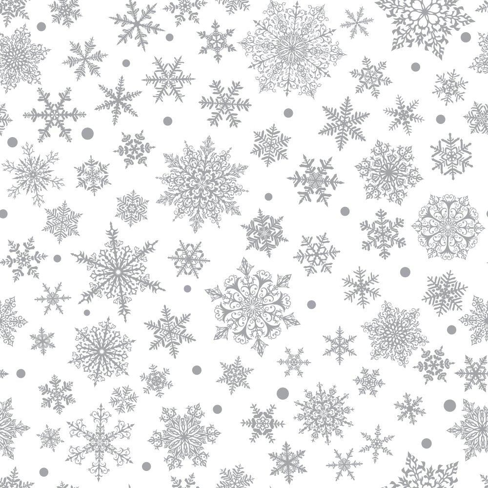 Complex Snowflakes Fabric - Platinum
