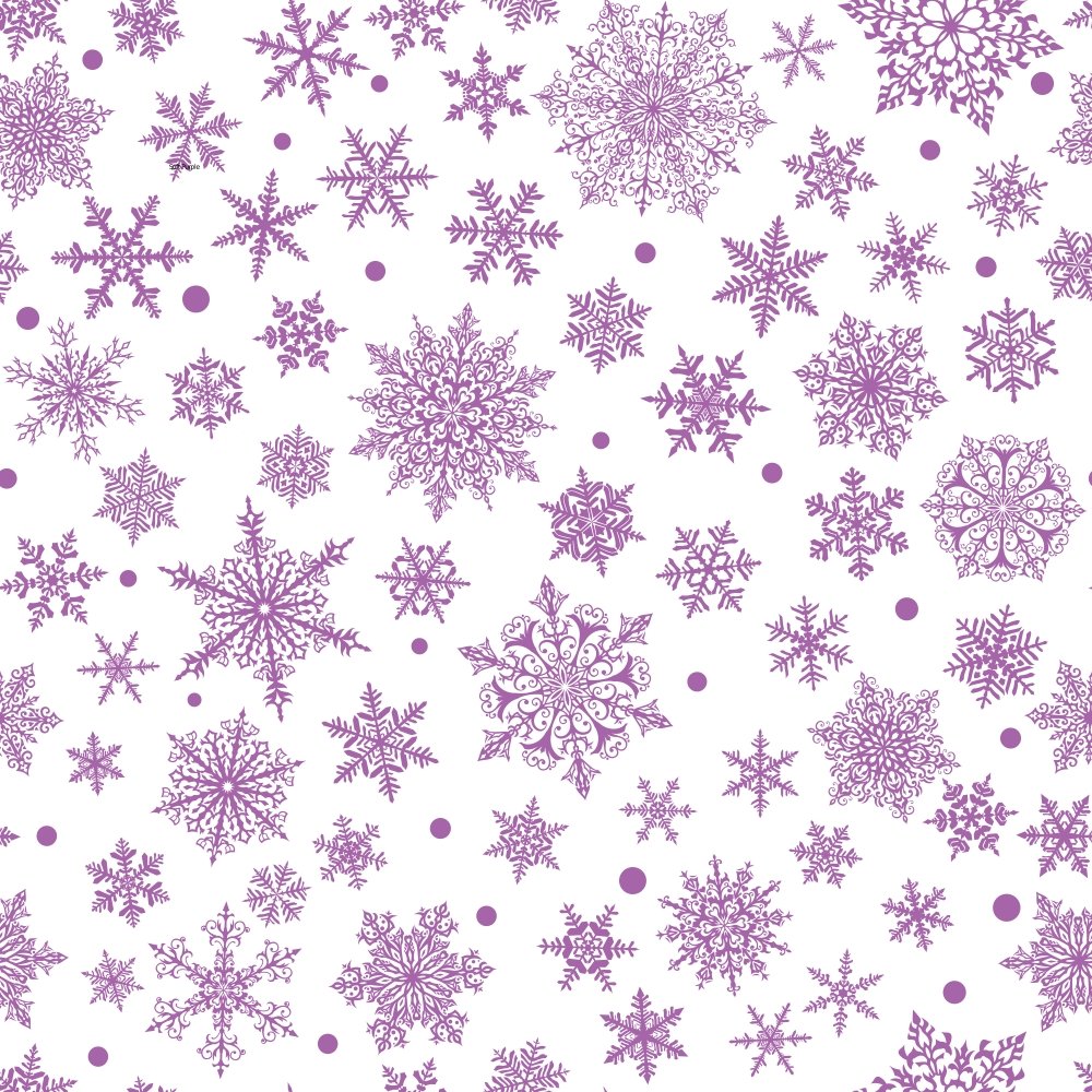 Complex Snowflakes Fabric - Soft Purple