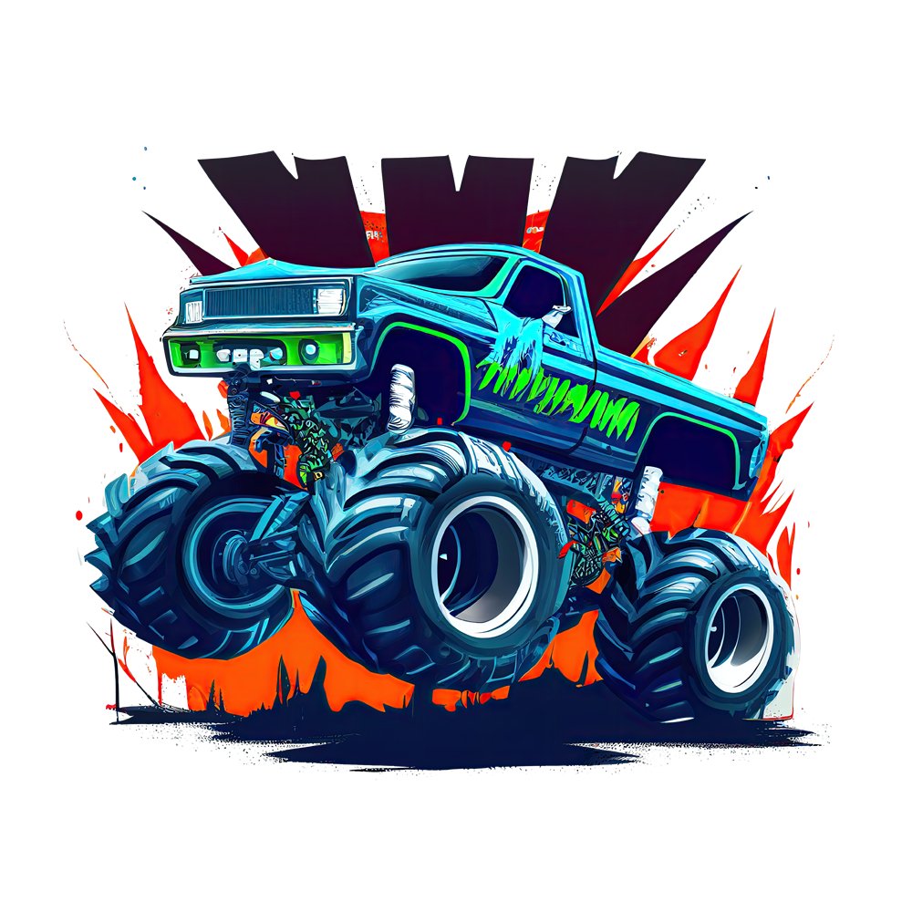 Cool Monster Trucks #5 Fabric Panel