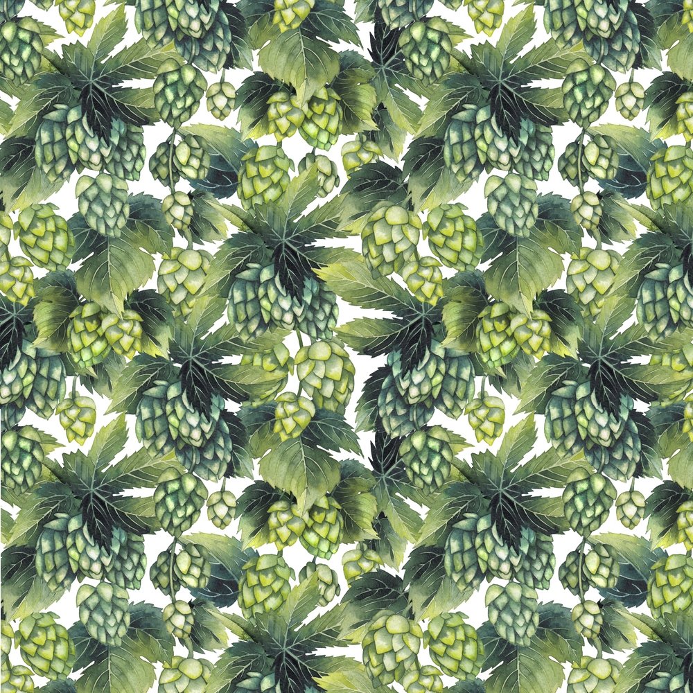 Watercolor Hops Fabric