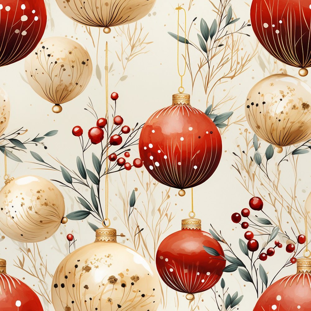 Christmas Bulbs Pattern #1 Fabric
