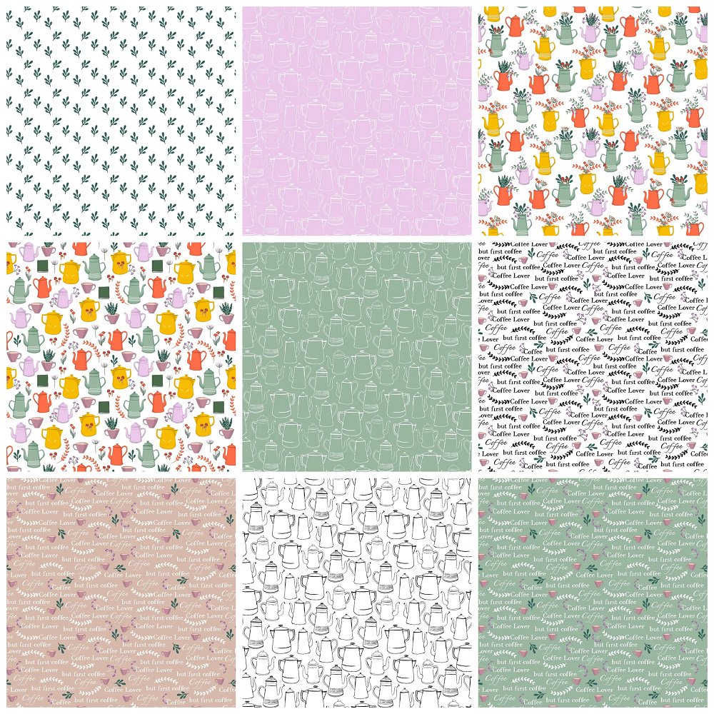 Coffee Lover Fat Quarter Bundle - 9 Pieces